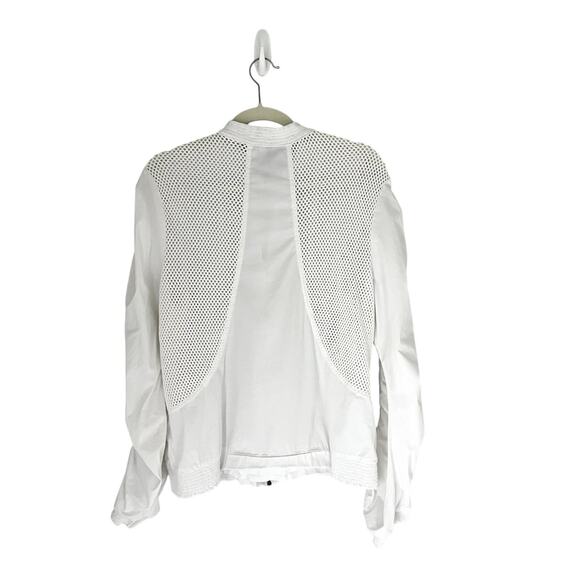 XCVI Wearables Orrick bomber jacket Cotton mesh white sz Large Summer Bohemian - Picture 4 of 10